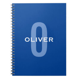 Personlig Monogram Blue White Namn Anteckningsbok