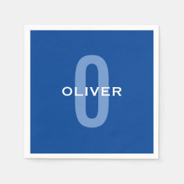 Personlig Monogram Blue White Namn Pappersservett