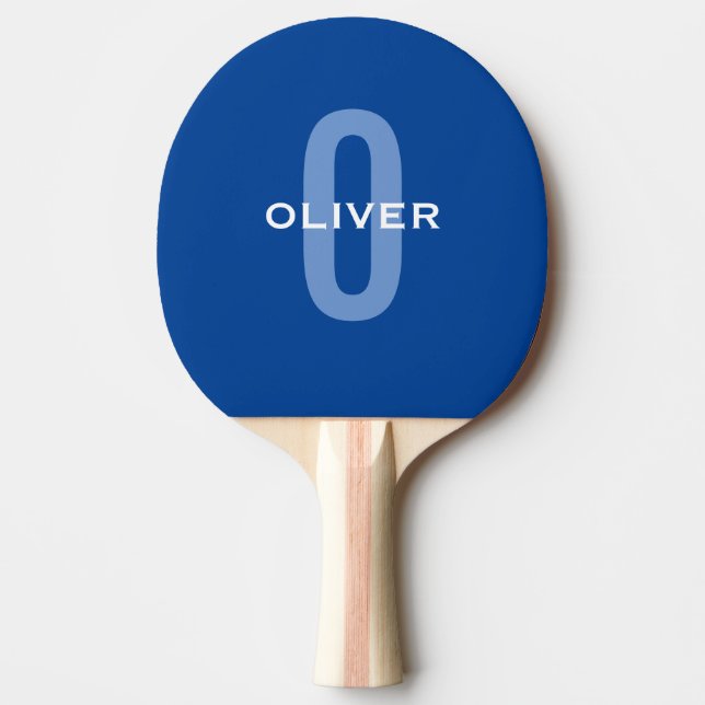 Personlig Monogram Blue White Namn Pingisracket (Framsidan)