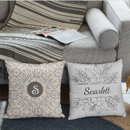 Personlig Monogram Boho mystic stil Kudde