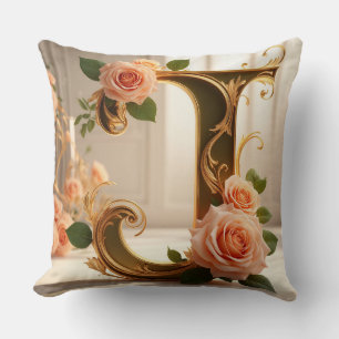🌷 Personlig monogram bokstav J-dekor 🌼 Kudde