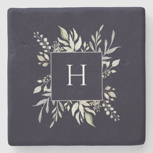 Personlig Monogram botaniska Mörkens flotta Stenunderlägg (Framsidan)