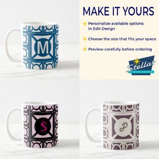 Personlig Monogram Breeze Block Mugg