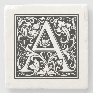 Personlig Monogram Brev A Bröllop födelsedag Stenunderlägg