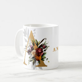 Personlig Monogram Brev A med efternamn Kaffemugg