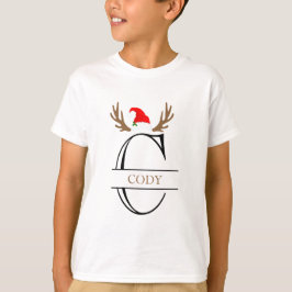 Personlig Monogram Brev C Antlers jul T Shirt