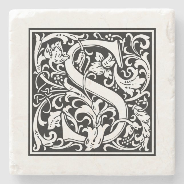 Personlig Monogram Brev S Bröllop födelsedag Stenunderlägg (Framsidan)