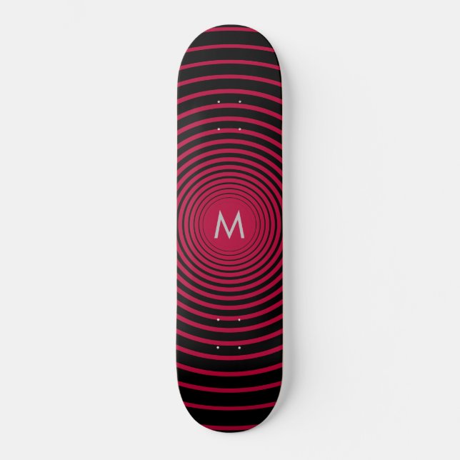 Personlig Monogram Brev Skateboard Ditt Färg (Framsida)