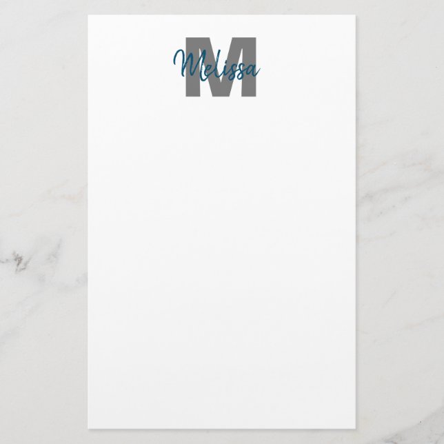 Personlig Monogram Brevpapper (Framsida)