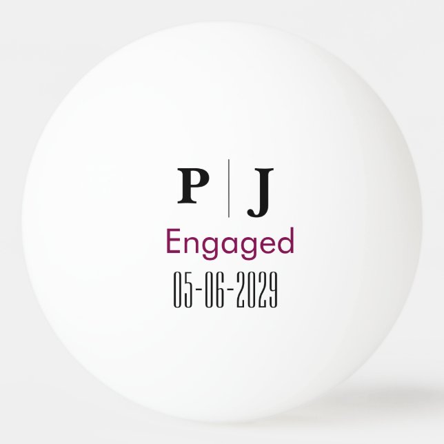 Personlig Monogram Bröllop Ping Pong Boll (Framsidan)