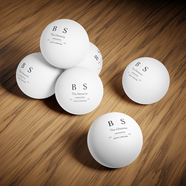 Personlig Monogram Bröllop Pingisboll (Personalized Monogram Wedding Ping Pong Ball)