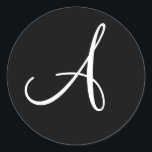 Personlig Monogram bröllopsinbjudan - kuvert Runt Klistermärke<br><div class="desc">Personlig Monogram - inbjudan - kuvertförseglingar för Inbjudningskort</div>