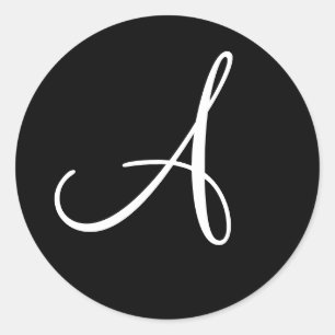 Personlig Monogram bröllopsinbjudan - kuvert Runt Klistermärke