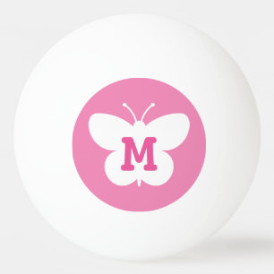 Personlig monogram butterfly ping pong boll