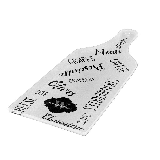 Personlig monogram charkuterisvart Ord (Hörn)