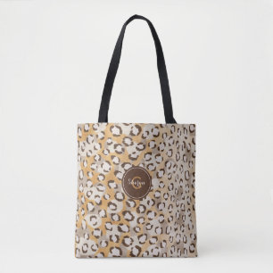 Personlig Monogram Cheetah Print Animal Mönster Tygkasse