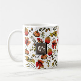 Personlig Monogram Colorful Autumn Harvest Kaffemugg
