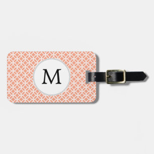 Personlig Monogram Coral ringar mönster Bagagebricka