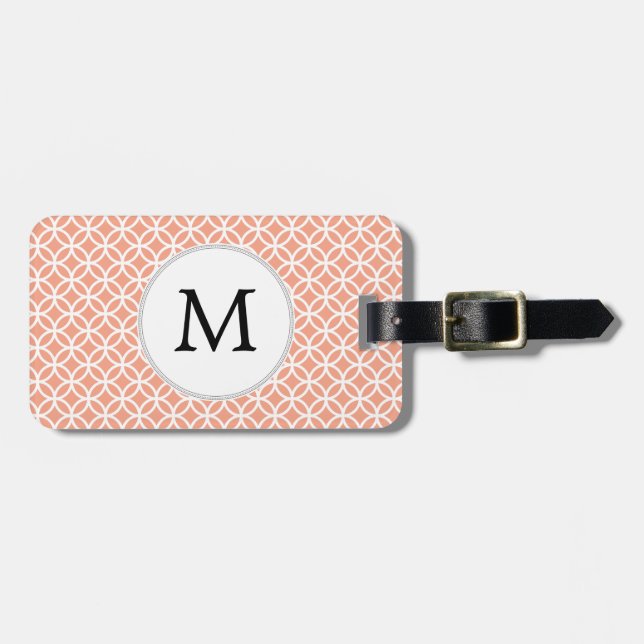 Personlig Monogram Coral ringar mönster Bagagebricka (Horisontell Framsida)