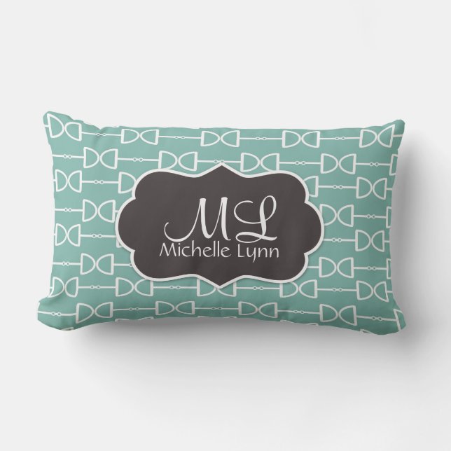 Personlig Monogram D Ring Horse Bit Pillow Lumbarkudde (Framsida)