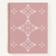 Personlig monogram dammig rosa vektormönster