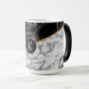 Personlig Monogram din Brev Faux Marble Mugg
