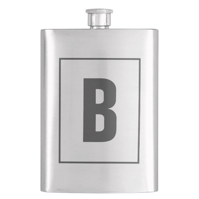 Personlig monogram drickflaska present till honom fickplunta (Framsidan)