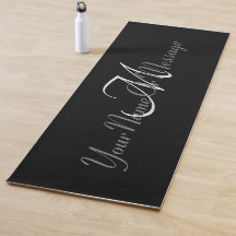 Personlig Monogram Elegant Black Yoga Mat