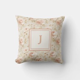 Personlig monogram – Elegant modern blomma Kudde