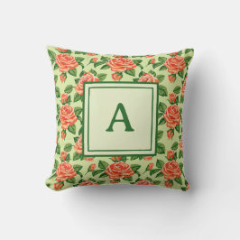 Personlig monogram - Elegant modern blomma Kudde