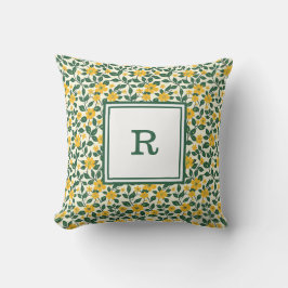 Personlig monogram - Elegant modern blomma Kudde