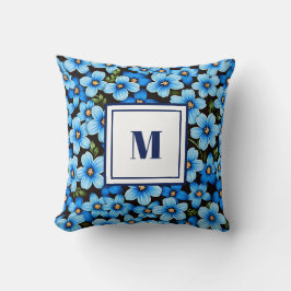 Personlig monogram – Elegant modern blomster Kudde