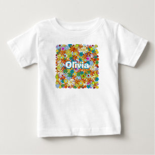 Personlig monogram eller namn blomster mönster t shirt