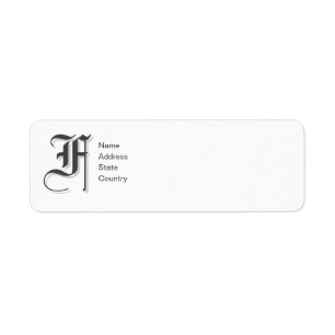 Personlig Monogram F Returadressetikett Returadress Etikett