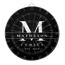 Personlig Monogram-familjen Svartvit Modern