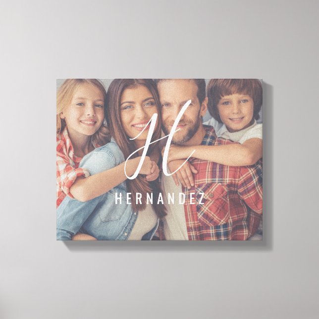 Personlig Monogram Family Photo Canvas (Framsida)