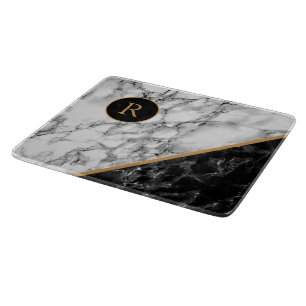 Personlig Monogram Faux Marble Cutter Board