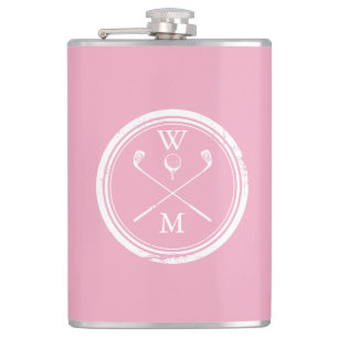 Personlig Monogram Feminint Rosa Golf Fickplunta