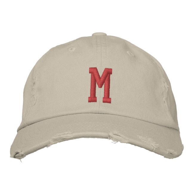 Personlig monogram fet initial broderad keps (Framsida)