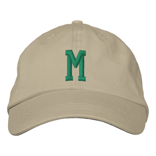 Personlig monogram fet initial broderad keps (Framsida)