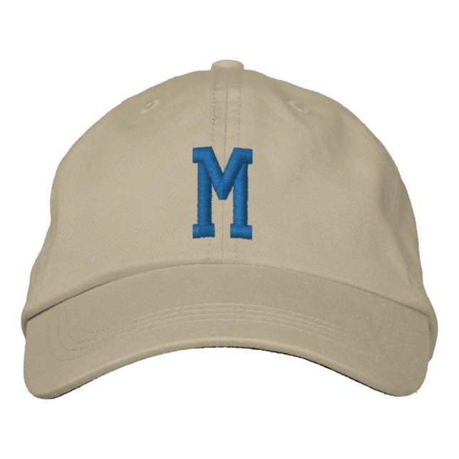 Personlig monogram fet initial broderad keps (Framsida)