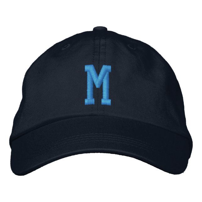 Personlig monogram fet initial broderad keps (Framsida)