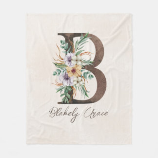 Personlig Monogram Fleece Blanket, första B