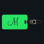 Personlig Monogram fluorescerande Gult Bagagebricka<br><div class="desc">Den här designen har skapats med digitalteknik. Det kan vara personlig genom att klicka på anpassningsknappen och ändra färg, lägga till namn, initialer eller ord. Kontakta mig på colorflowcreations@gmail.com om du vill ha denna design på en annan produkt. Köp min ursprungliga abstrakt-akrylmålning för försäljning på www.etsy.com/shop/colorflowart. Se fler av mina...</div>