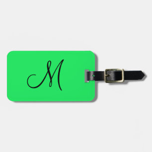 Personlig Monogram fluorescerande Gult Bagagebricka