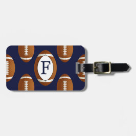 Personlig Monogram Football Bollar Sports Bagagebricka