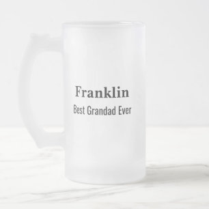 Personlig Monogram för bästa farfar någonsin Frostat Ölglas