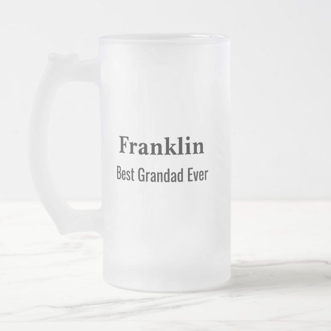 Personlig Monogram för bästa farfar någonsin Frostat Ölglas (Vänster)