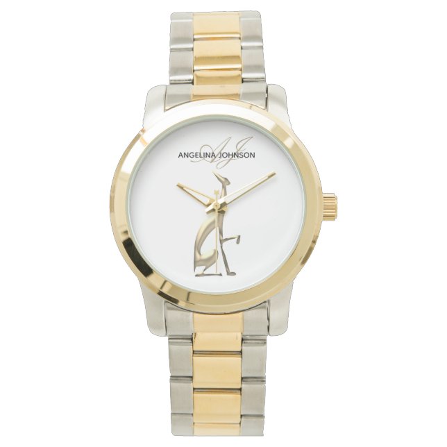 Personlig monogram för Golden Dog Armbandsur (Framsida)