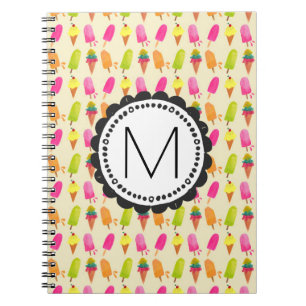 Personlig Monogram för iskräm Anteckningsbok